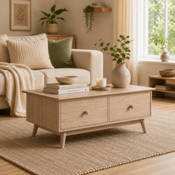 Edvard Olsen 4 Drawer Coffee Table in Light Oak