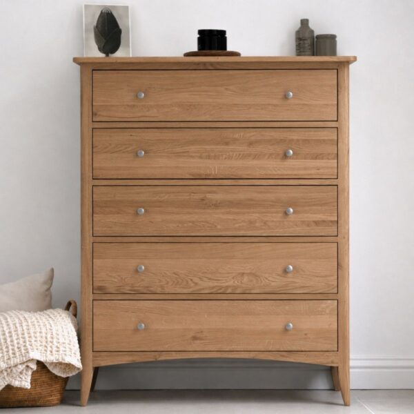 Edward Hopper 5 Drawer Chest of Drawers in Oak