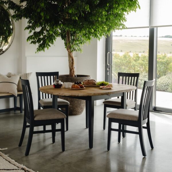Navy Blue country style Oval Extendable dining table
