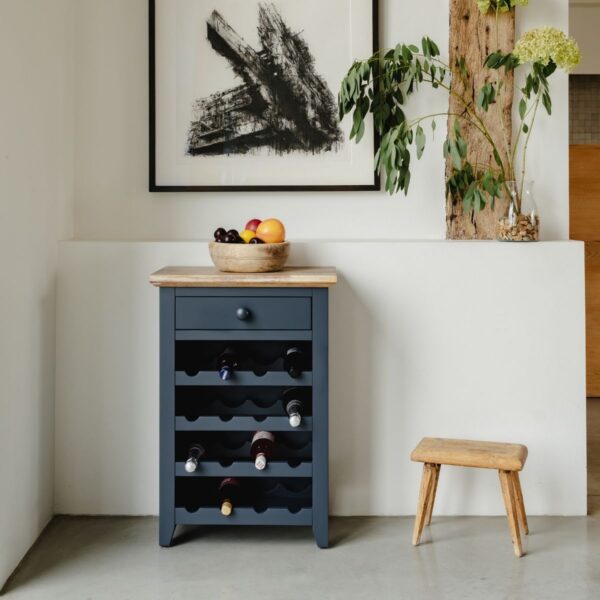 Small Navy Blue Country Style Wine Rack