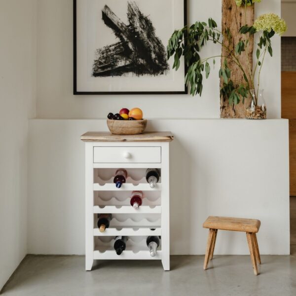 Small White Country Style Wine Rack
