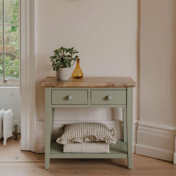 Florence 2 Drawer Console Table- Sage Green