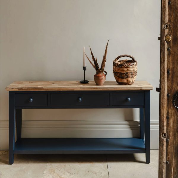 Florence 3 Drawer Console Table- Navy Blue