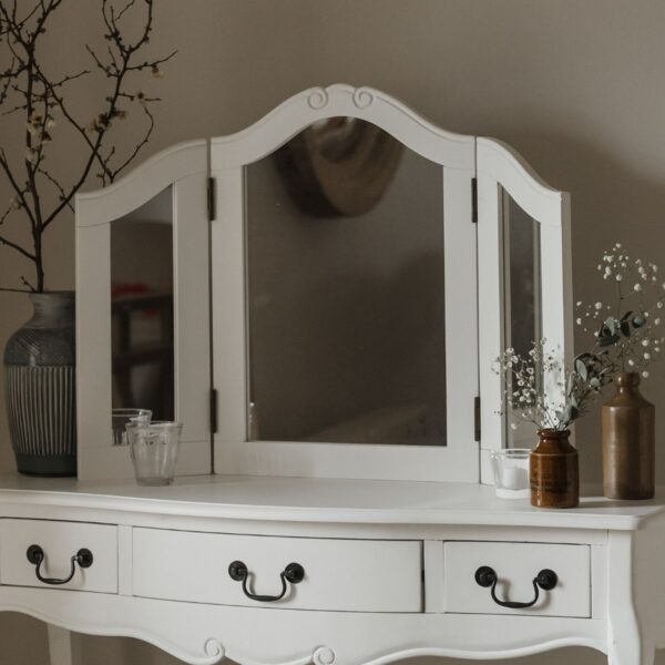 Juliette 3-Way Dressing Table Mirror in White