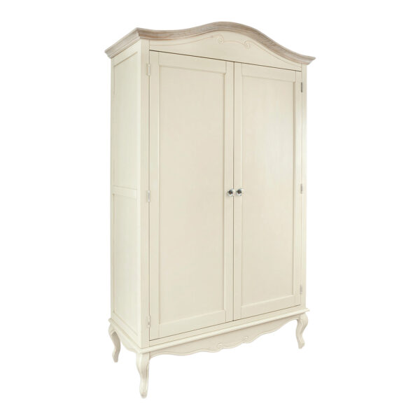 Juliette Double Wardrobe with Crystal Handles in Champagne