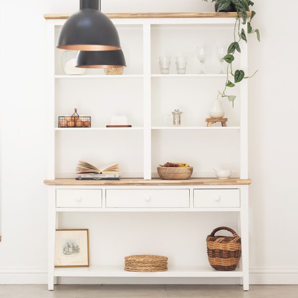 Florence Console Table and Hutch - White