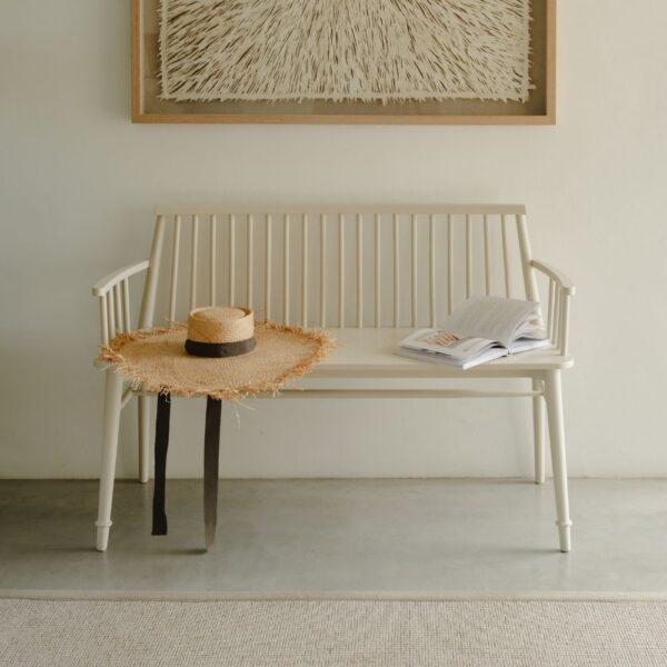 Queensbury dining bench in Cotswold Cream